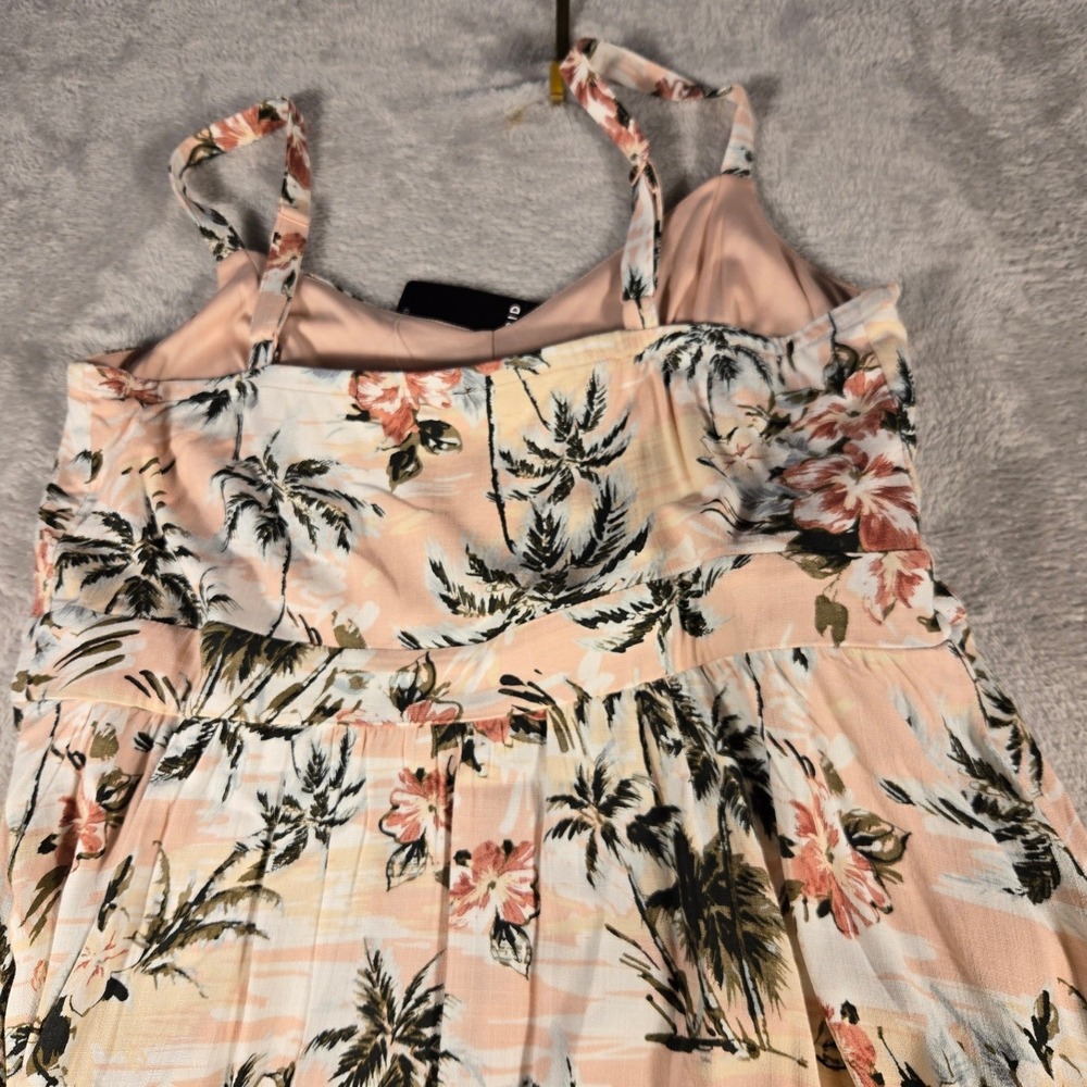 Torrid Women Peach Tropical Palm Floral Tiered Maxi Dress Size 0 New 17225261 - Picture 4 of 9
